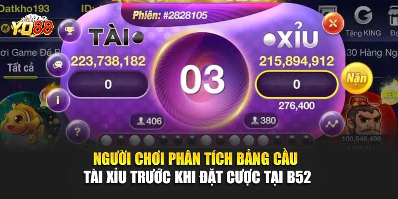 Người chơi phân tích bảng cầu tài xỉu trước khi đặt cược tại YO88